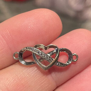 Stearling Silver 2 Tone Heart Infinity Pendant